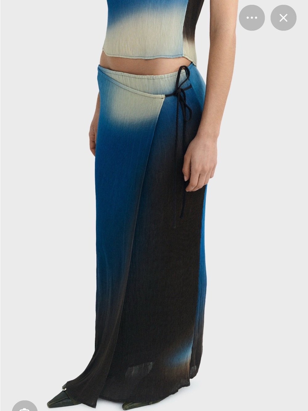 NWT Thinking MU Pauline Gradient Plissé Wrap Maxi Skirt